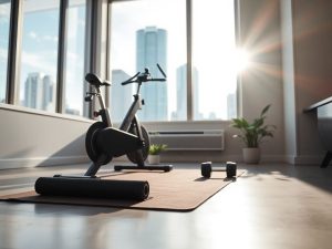 UrbanFitness 16 Sală de sport la domiciliu urbană, minimalistă